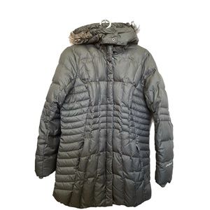 Eddie Bauer Down-Filled Puffer Jacket size large. Grey